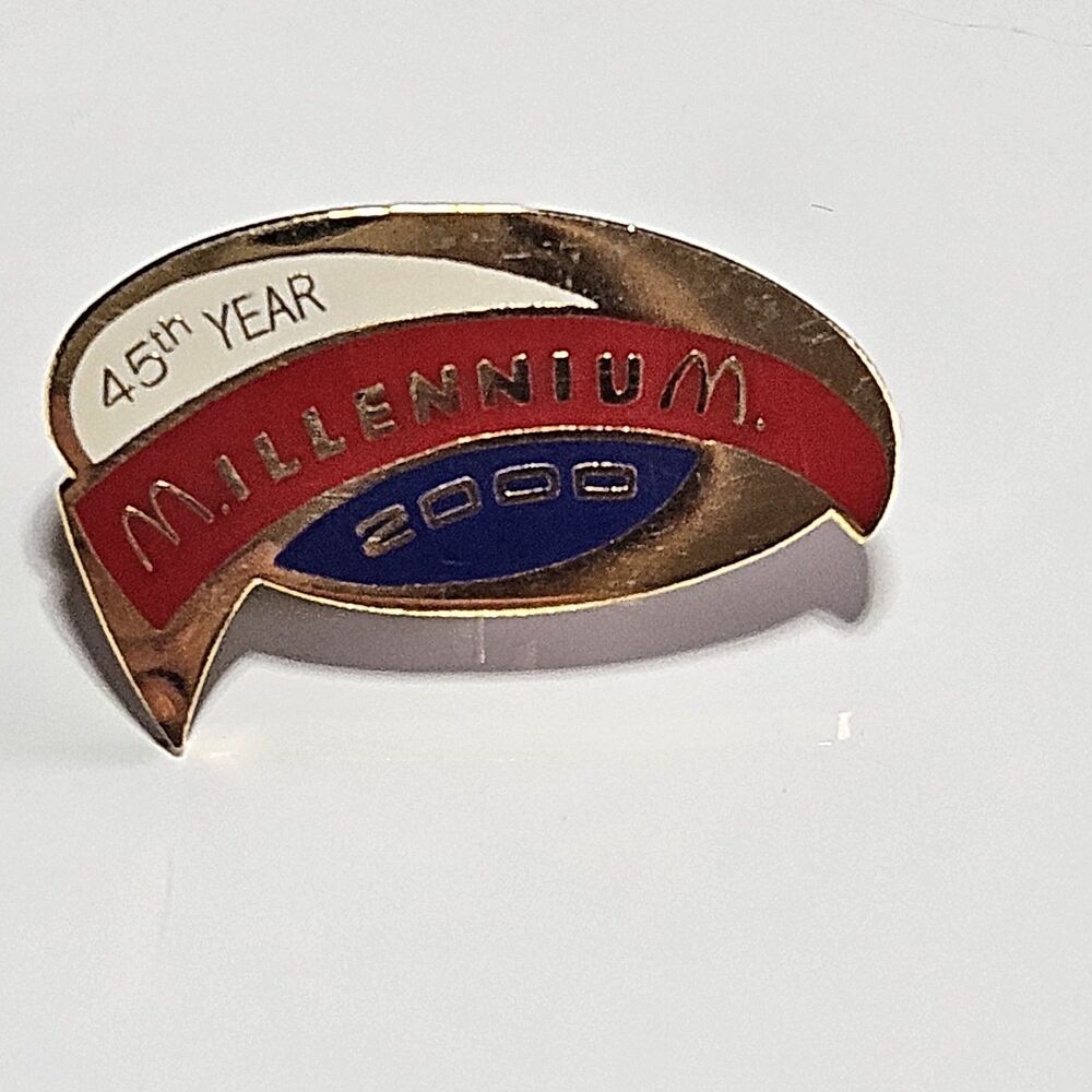 Vintage McDonald's 45th Year Millennium 2000 Lapel Hat Pin Gold Tone